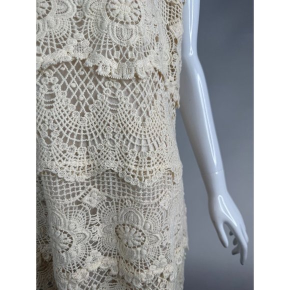 NorthStyle Lace Layered Resort Shift Dress Size XL Beige Cotton - Picture 6 of 16